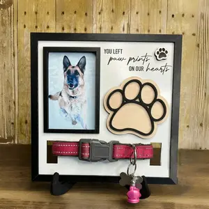 Wooden 3D Dog Paw Sign, Decorative Tag for Commemorating Dogs' Collars, Perfect Gift for Pet Lovers, High-Quality Material