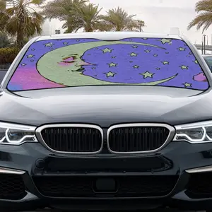 Dreamy Moon Star Windshield Sun Shade, Uv protective sunshade, Collapsible Window Sunshade, Summer Car Shades for Front Windows Foldable, Portable for RV SUV, UV Protection, Easy Installation, Car Interior Accessories, Car Decor