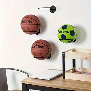 Basketball Holder, Wall Mounted Basketball Storage Rack, Multipurpose Ball Display Rack, Home Organizer for Living Room Bedroom Office, Display Risers Stand