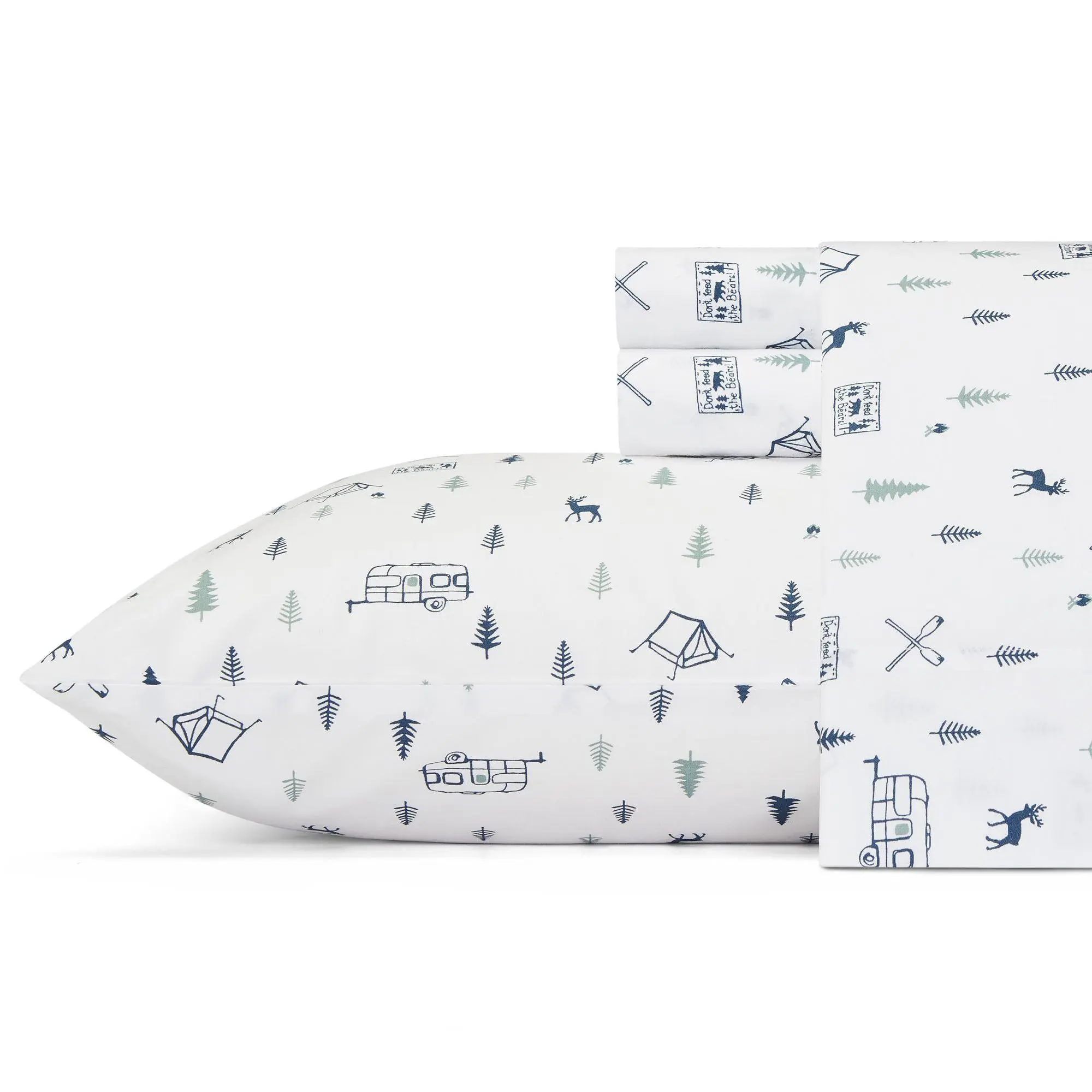 Eddie Bauer Campout Blue Twin Sheet Set