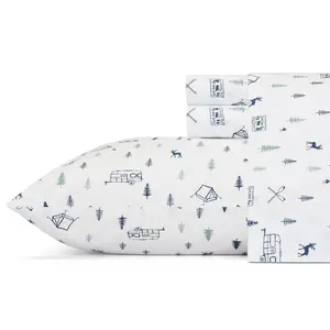 Eddie Bauer Campout Blue Twin Sheet Set