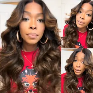 【Upgrade】Nadula 7x5 Lace Cap with Drawstring Highlight Balayage Body Wave Wig 13x4 Lace Front Human Hair Pre Bleached Knots Glueless TikTokShopStockUp