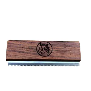 Deshedding Grooming Tools for Horse Cats & Dogs, Easy Ergonomic Wooden Handle Professional Grooming Brush, Painlessly Removes 95% of Loose Hair Fur & Dirt (5 inch)