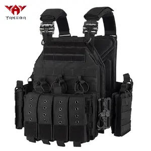 YAKEDA Hunting Vest with Adjustable Pockets, Magic Tape + Moeel System, Breathable Back Mesh, Suitable for Outdoor Sports and Simulations