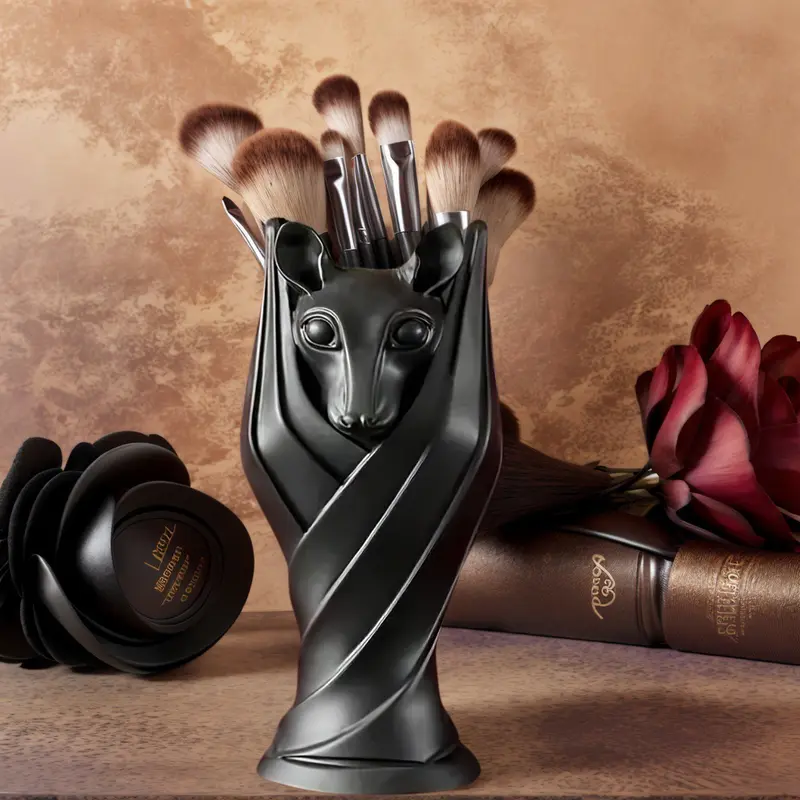 Gothic Bat-Shaped Rotating Storage Tube, Multi-Functional Desk Organizer for Pens & Makeup Brushes, Gift for Halloween & Graduation Office Desk Accessories, Desk Gadgets