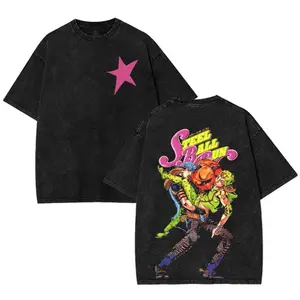 Gyro Zeppeli - JOJO Steel Ball Run Anime Oversized T-Shirt, Heavyweight Cotton Shirt, Top Fabric Menswear Collar Seamless Tshirt Streetwear merch