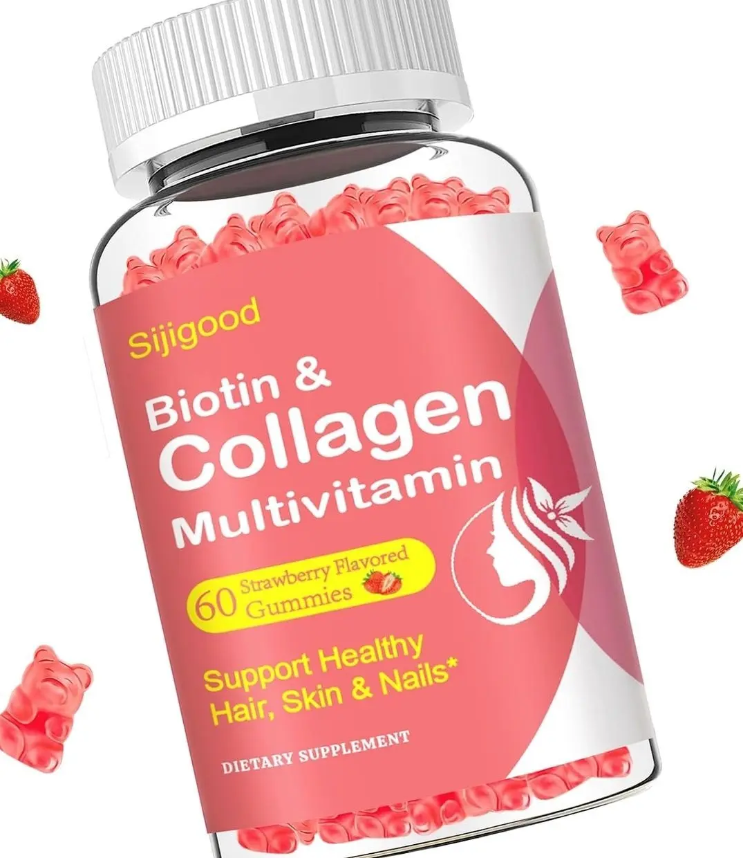 Collagen Peptides Gummies Sugar Free for Women & Men, 2500mg Multi Collagen Type I,II,III,V,X with 15000mcg Biotin & Vitamin C D K2 B12 A E, Hydrolyzed Protein for Hair Skin Nails, Bone, 60Cts