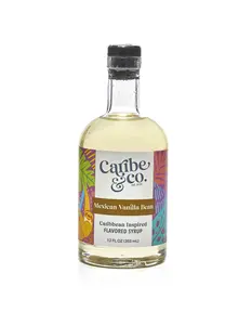 Caribe & Co. Mexican Vanilla Bean Flavored Syrup for Coffee Cocktails Matcha Tea and More