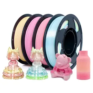 Matte And Silk Gradient Rainbow Spring 1.75mm PLA Filament for 3D Printer High Speed 500mm/s, 0.25kg (0.55lbs) Small Spool 3D Printing PLA Filament Rod Fit Most FDM Printer Perfectly Hide The Layer Line