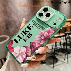 Elegant flowers Phone Case for iPhone 17 Pro Max 16 Plus 15 14 13 12 11 Air Anti-Yellowing Shockproof durable ultra-thin Crystal Cover Protection Smartphone Protector Bible Quote Phone Case for Everyone, Religions, Beliefs