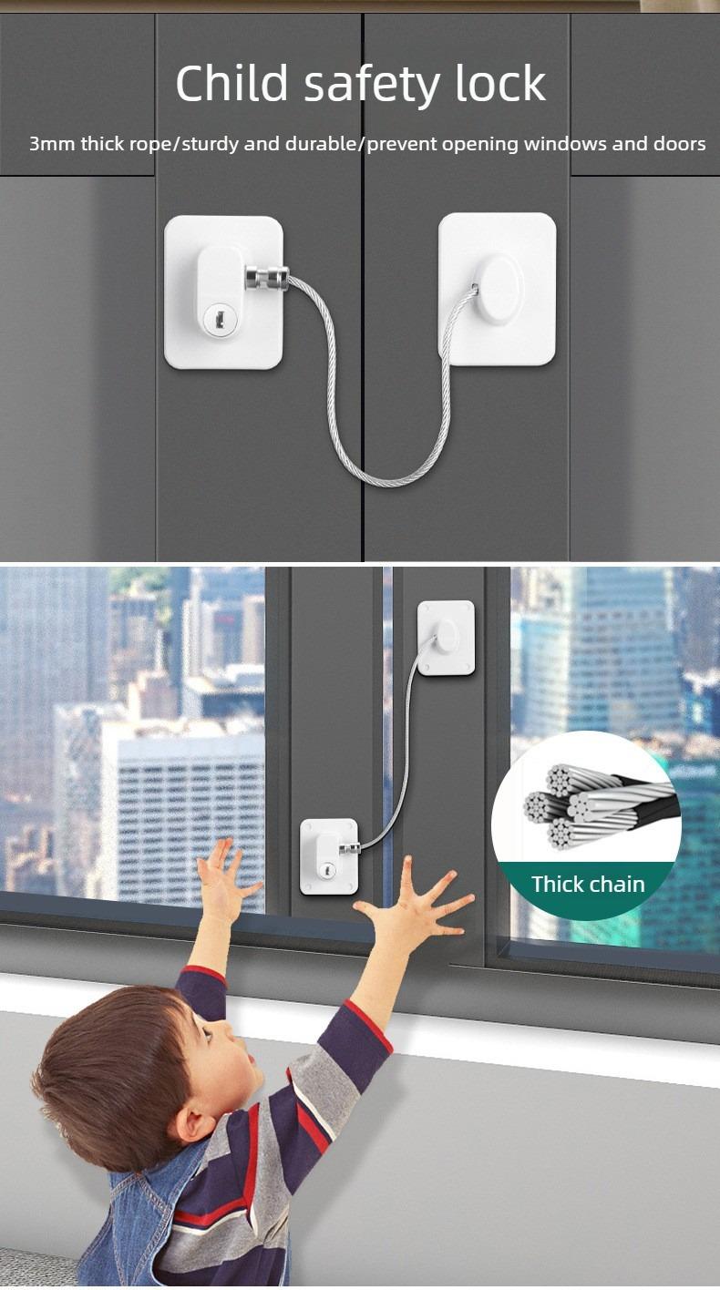 2PCS No-drill ice box lock, refrigerator lock, drawer lock, cabinet lock; multifunctional safety locks for children/babies; anti-theft protective locks