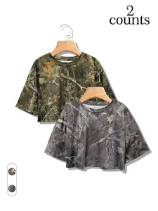 American Retro Vintage Style Summer T-Shirt Set, Stylish Loose-Fitting Short Sleeve Top, Breathable Clothes Perfect for Gym and Casual Wear