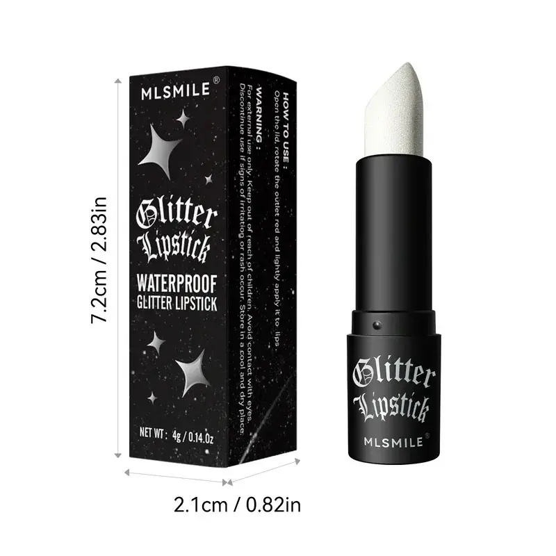 Women's 7-Color Glitter Lipstick - Waterproof, Long-Lasting, Diamond Pearlescent, Metallic, Glossy Black Lip Cosmetic for Makeup
