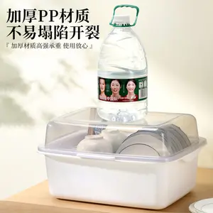 Baby bottle storage box with drainage rack, dust-proof cover, for storing baby food tools, tableware, cups, bowls, and chopsticks