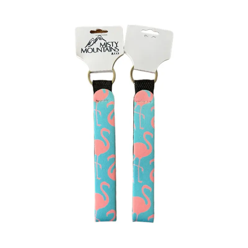 Flamingo Blue Wristlet Keychain, Compact Practical Design, Stylish Dainty Keychains for Fashion Accessory Enthusiasts