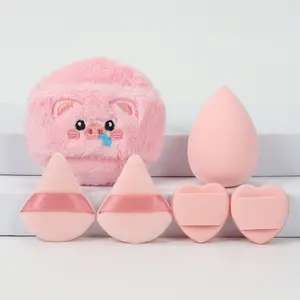 Embroidered Powder Puff Set of 6, Beauty Puff, Lightweight Face Setting, Makeup Sponge for Bb Cream, Foundation, Concealer, Suitable for All Skin Types