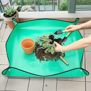 Large Plant Potting Mat, Waterproof Foldable Design Gardening Tray, Fabric for Indoor Outdoor Soil Control, Dirty Plants Replacement Pad, Garden Accessories