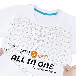 HTVRONT Tshirt Ruler Guide for Vinyl Alignment - Tshirt Measurement Tool for Heat Press in HTV Vinyl , T Shirt Ruler to Center Design and Craft Sewing for Accessories and Supplies Measuring Tape