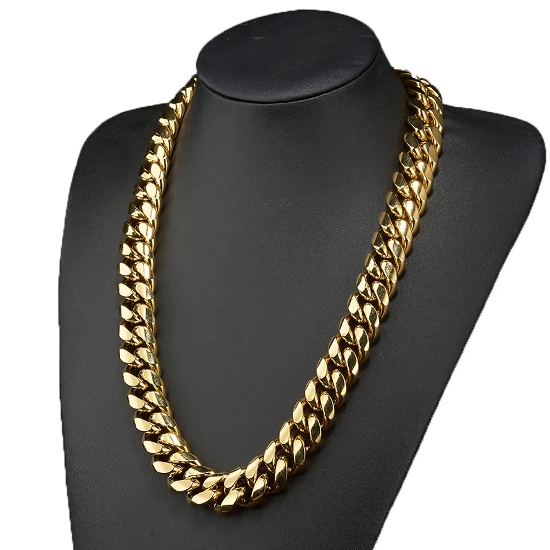 [Star Long]14K/18K Vacuum-gold Plated Hip Hop Jewelry Stainless Steel Miami Cuban Link Chain Necklace or Bracelet Fashion Accessory Men Women unisex Monaco italy Mexico & Micro Promise chains for Husband Boyfriend Valentines Birthday Gift