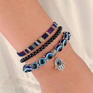 Hamsa Hand Bracelet for Protection and Luck HandmadeLink Bracelets for Women Men Amulet Jewelry