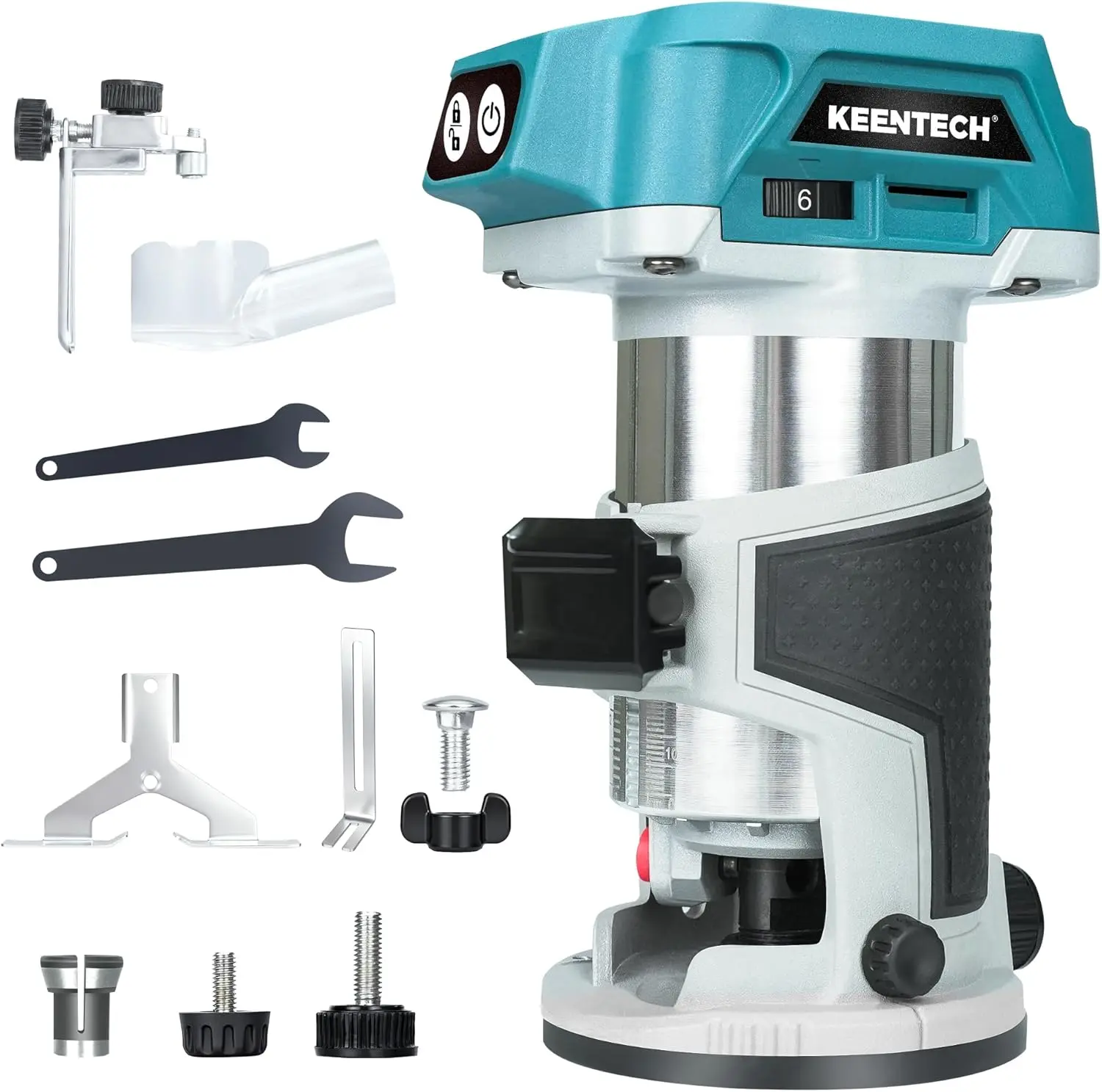 Brushless Cordless Compact Router, Fits  18V Batteries, 6Speed 1000W FixedBase Wood Router for Woodworking (Bare Tool, No Battery)