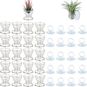 40 Pack Air  Stand Holder Tillandsia Airplant Container with Suction Cup Tabletop Planter Display Racks for Hanging Tillandsia House