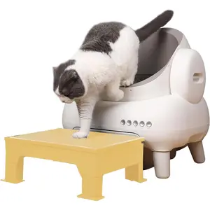 PAKEWAY Cat Ramp for Litter Box, Adjustable Elevated Cat Litter Box Step, for Automatic Litter Boxes & High - Entrance Litter Boxes - Ideal for Small & Elderly Cats