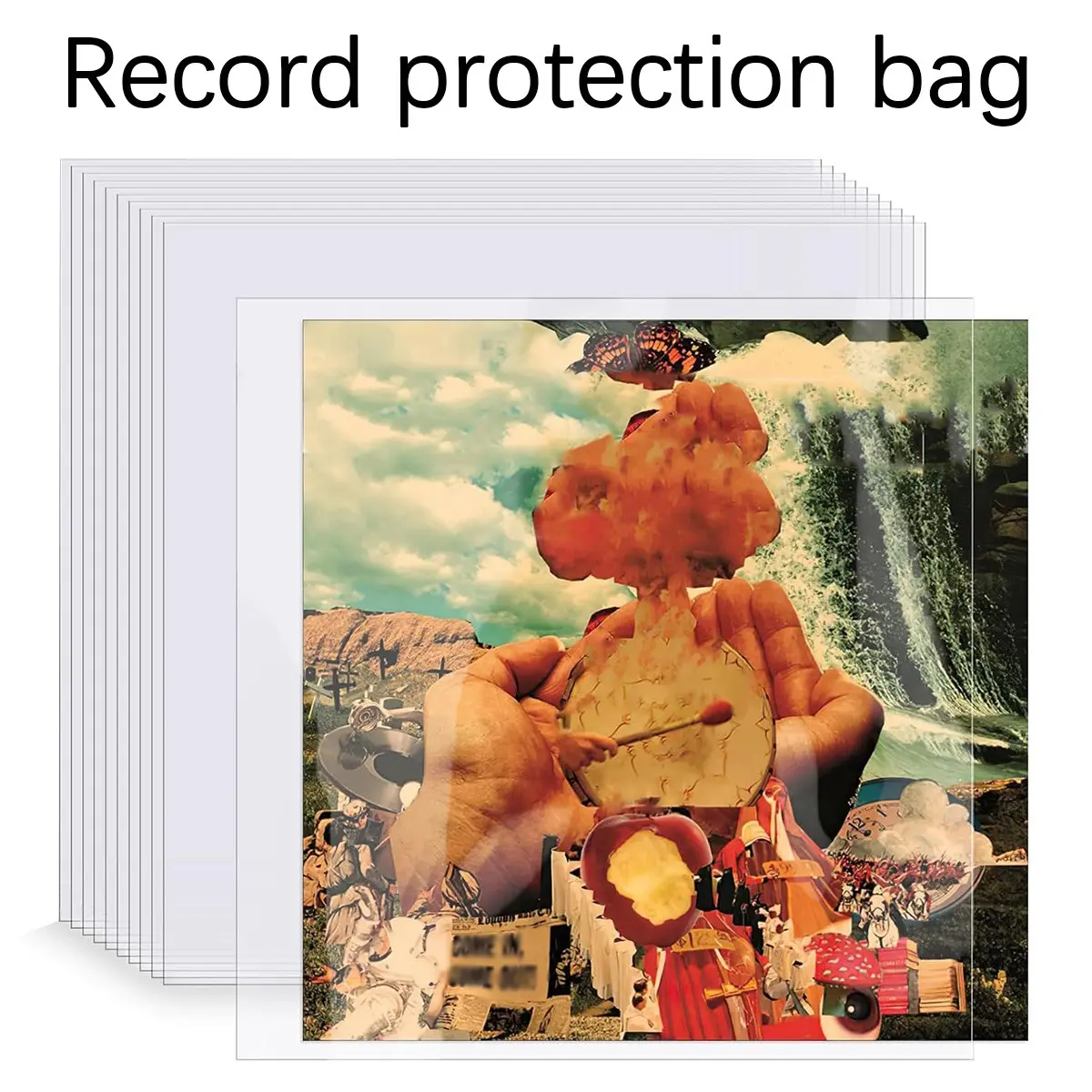 20/50 PCS 12-inch vinyl record protective sleeve, durable transparent bag for turntable LP records, open record bag, 32.5cm*32.5cm