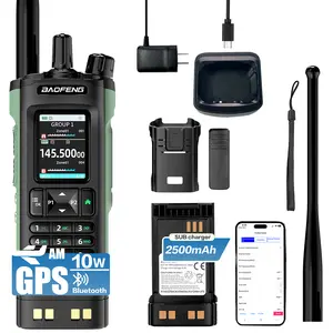 New BAOFENG UV32 Walkie Talkie GPS 10W Bluetooth APP Programming Multi Band Wireless Copy Frequency Type-C UV-32 Ham 2 Way Radio