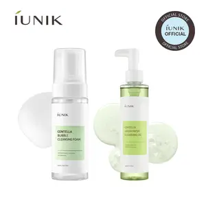 IUNIK Centella Soothing Double Cleansing Duo | Centella Cleansing Oil + Centella Bubble Foam