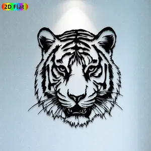 1pc Tiger Head Metal Wall Art,Tiger Head Statue Mural, Ideal Gift for New Year, Christmas, Tiger Decor Enthusiasts, Weather-Resistant Metal Wall Decor Wall Sculptures, Perfect for Outdoor Fence & Indoor Wall Animal Art Enthusiasts