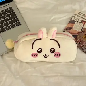 Chiikawa Plush Pencil Bag Hachiware Usagi Pencil Bag Japanese Cute Plush Stationery Bag Large Capacity Student Stationery Box