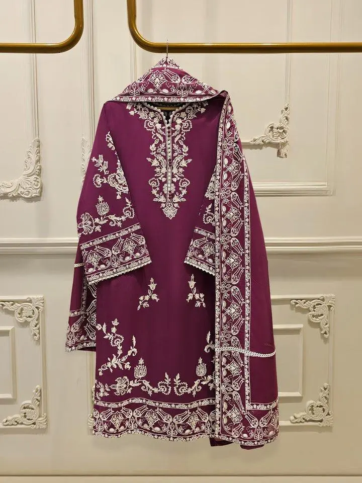 Aghanoor 3 Piece - Embroidered Lawn Suit