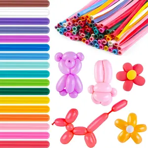 100PCS 260 Balloons, Multicolor Animal Balloons Long Skinny Twisting Magic Latex Balloons for Balloon Arch Animal Shape Modeling Carnivals Wedding Birthday Party Decorations Set Pump