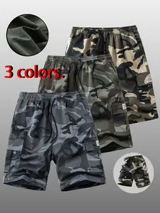 Men’s 3-Pack Summer Shorts — Sports/Casual, Durable Camouflage Cargo Tactical Workwear for Young Adults