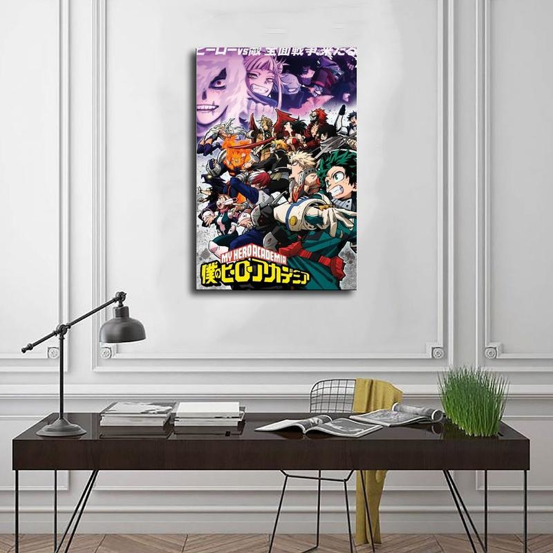 My Hero Academia Art Wall Poster Hot-blooded Battle Comic Poster Japanese Animation Poster Canvas Painting