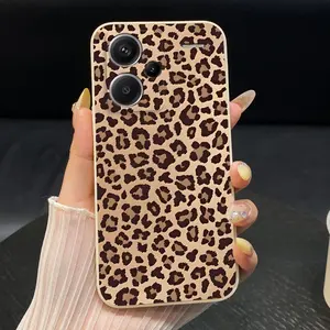 Compatible with Redmi Redmi Note 13 14 12 12S 12Turbo Pro Plus 4G 5G Case Leopard Print Pattern  Silicone Lens Protective Cellphone Cover Giving gifts to family and friends