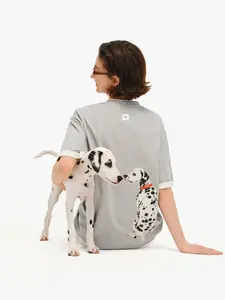 PCLP  “101 Dalmatians” Inspired Faux Two-Piece Graphic Tee – Retro Dalmatian Dog Oversized Summer T-Shirt