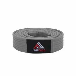 StellMan BalanceStrive Adult Grey Rank Karate Belt - Cotton Material, Standard Length, Strong Stitching