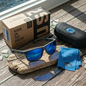 Costa Del Mar Blue Mirror Polarized Fishing Sunglasses – Rincon II Deep Water Camo Frame, Unisex Outdoor Eyewear, Brand New Complete Kit