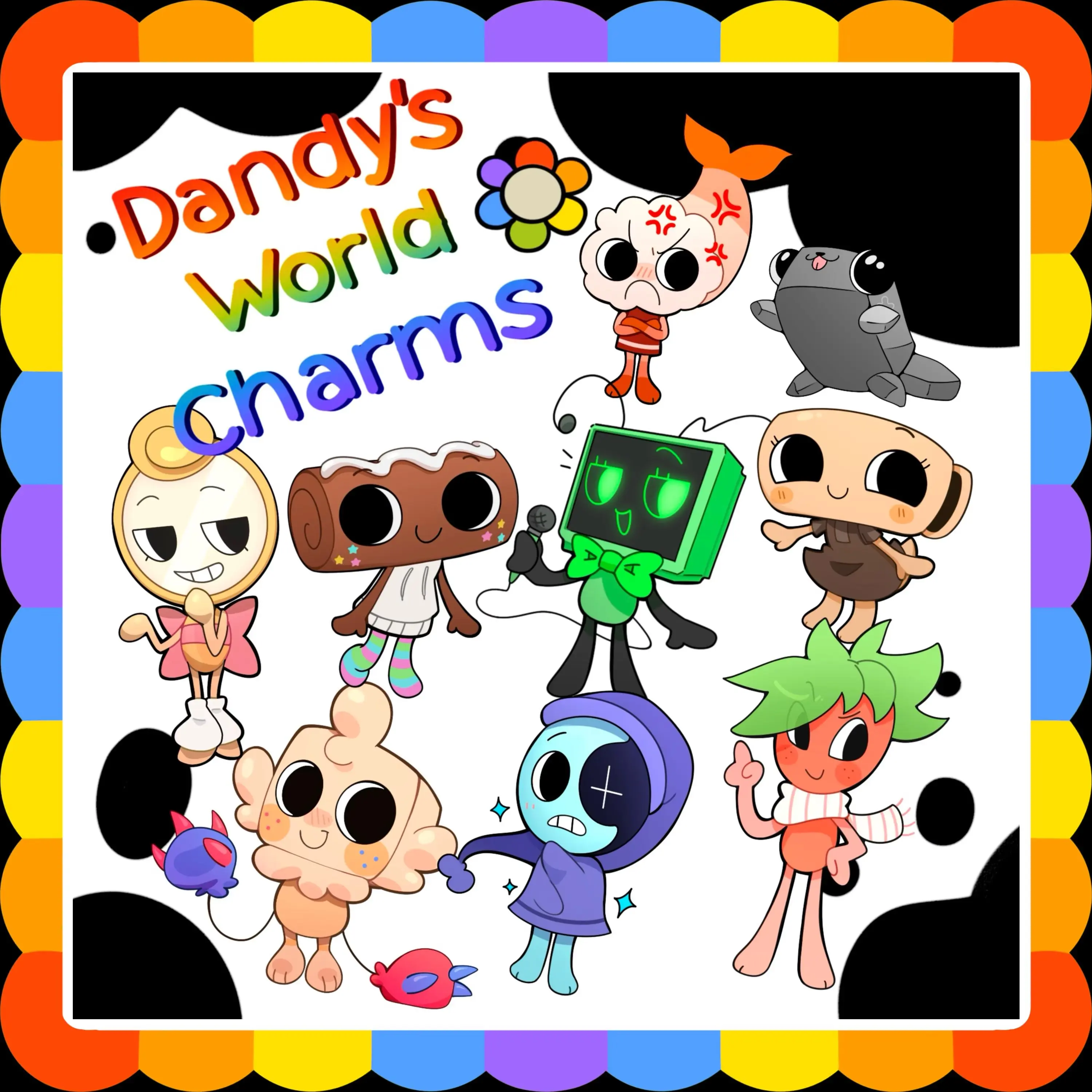 Dandy’s World Acrylic Charm / Goob / Astro / Shelly / Vee / Glisten / Cosmo / Shrimpo / Pebble / Sprout dandy world keychain, roblox charm, roblox keychain for bag, key, gift