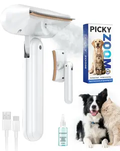 CatPick Pet Spray Deshedding Comb, Professional Undercoat Loose Hair Remover, Grooming Comb Effectively Reduces Shedding for Dogs & Cats, 2-Speed Spray, One-Button Hair Removal, Odor Removal, Safe Round Teeth