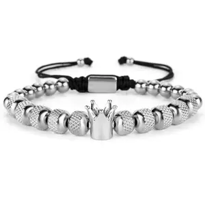 Adjustable Stainless Steel Crown Bracelet