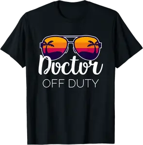Sunglasses Palms Vacation Doctor Off Duty Holiday T-Shirt T-Shirt - Emilyschwe Shop 74B07V9G3DZ1