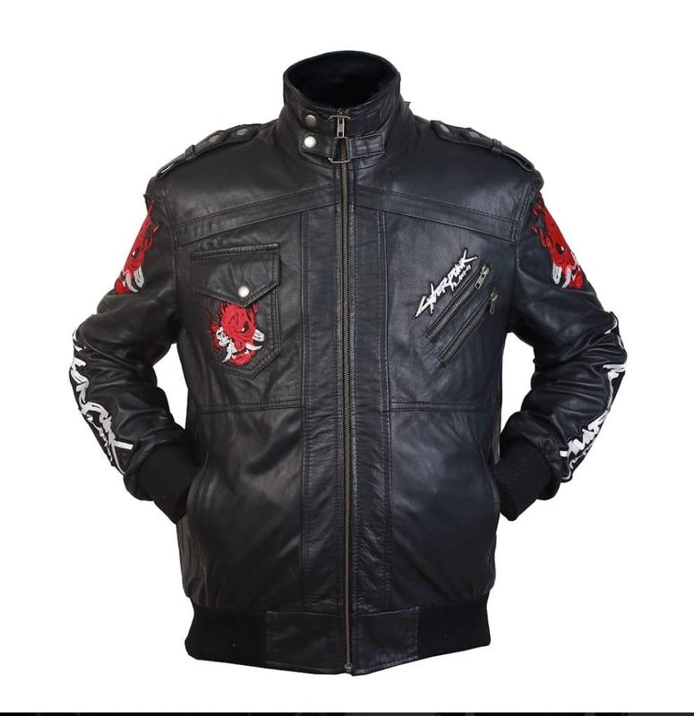 Handmade Black Cyber Punk 2077 Samurai Jacket with Hoodie for Men/Women