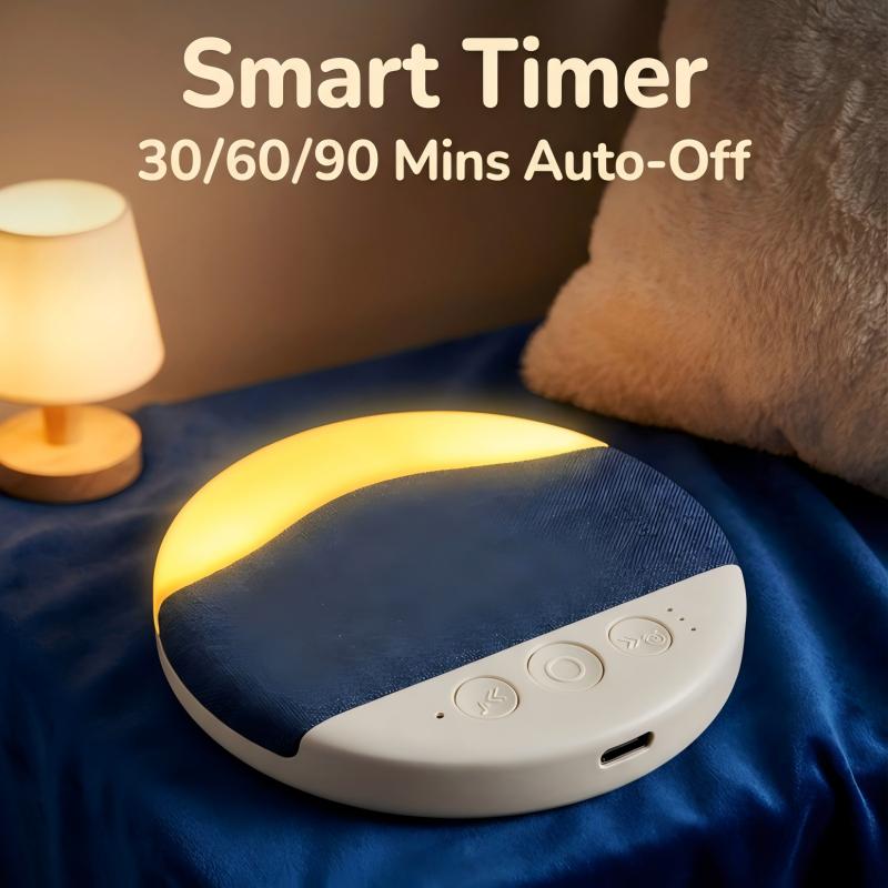 ZIZI SAUCE Ultra-Thin Bluetooth Pillow Speaker with Small Night Light white noise Bluetooth 6.0  Compatible with Android & iOS，Soft Immersive Sound Field, Air Conduction Audio Design, Pillow Speaker for Bedtime Music& Audiobooks, Sleep Sound,Portable