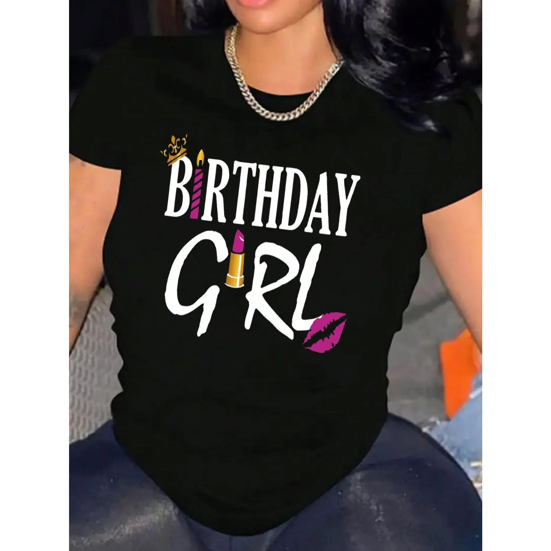 Women Casual Short Sleeve Tee 1 Pcs  Heavy Cotton - Comfortable Crew Neck, Soft Adorable Tees Tops