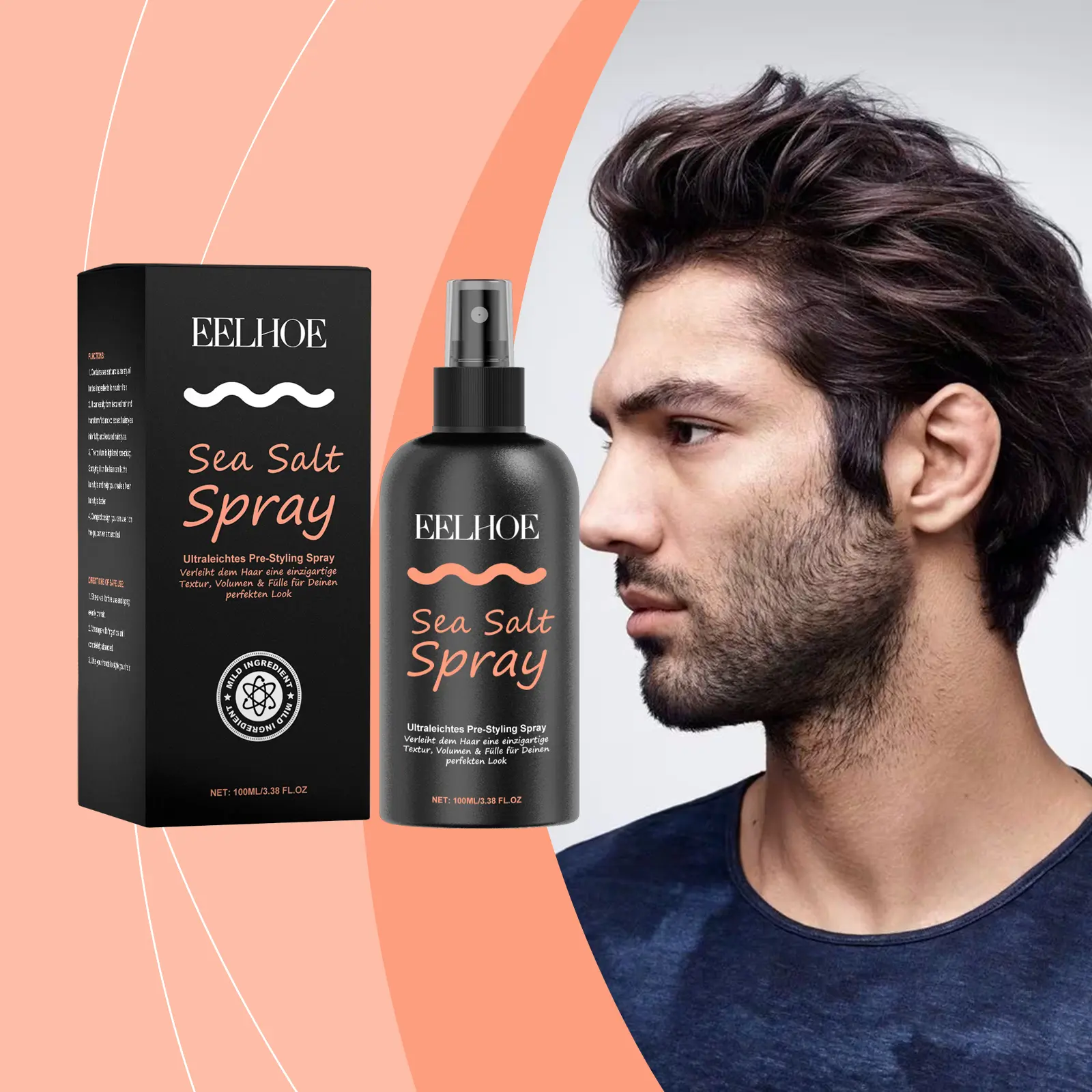 Hair Texturizing Spray with Sea Salt ，Volumizing Hair Spray for Flat & Oily Hair | Refreshing Dry Styling Spray，Sea Salt Texture Spray， Matte Finish Volumizing Hair Spray ， Long Lasting Styling Spray for Men & Women