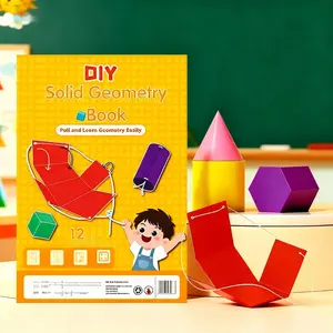 Pull String 3D Geometry Book (12/16-model), 3D Pull-Wire Handmade Book Set, Braided Rope Design DIY Solids Geometric Models Books, Fun Crafts, Cultivate Mathematical Thinking