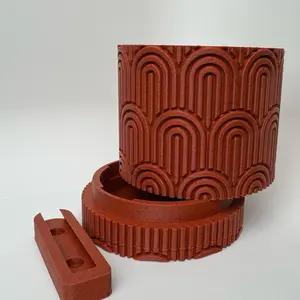 Hanging Wall Planter with Unique Red granite mcm Design and Attached Bracket for Wall Mounted Use